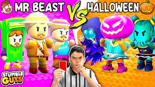 Batalha de skins Halloween vs Mr Beast - Stumble Guys