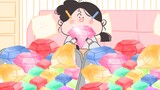 -Yanghuahua animation mukbang｜Kẹo hổ phách đầy màu sắc đắm chìm của một người~
