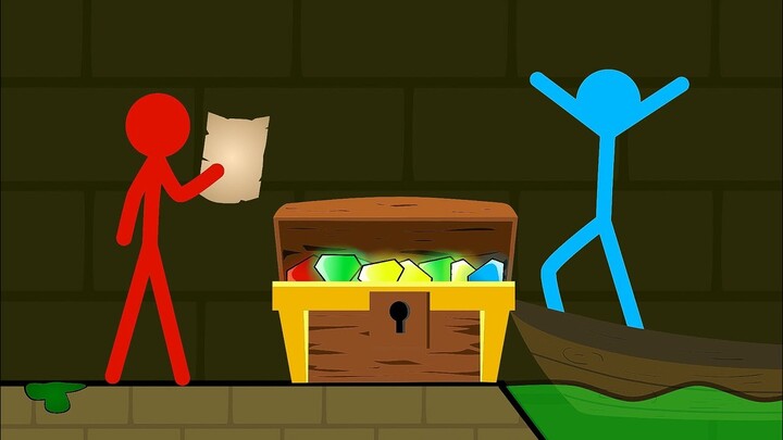 Watergirl and Fireboy , Stickman Animation - ( Part 20 Forest Temple Parkour )