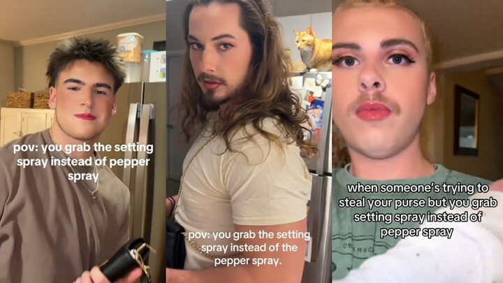เทรนด์ฮาๆ บน TikTok: “ตอนโจรจะปล้น แต่คุณกลับถือสเปรย์เซตเมคอัพอยู่” ทันใดนั้น โจรก็กลายเป็นหนุ่มหล่
