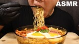 ASMR EATING SHIN RAMYUN NOODLE SOUP WITH KIMCHI, FRIED SPAM & EGGS