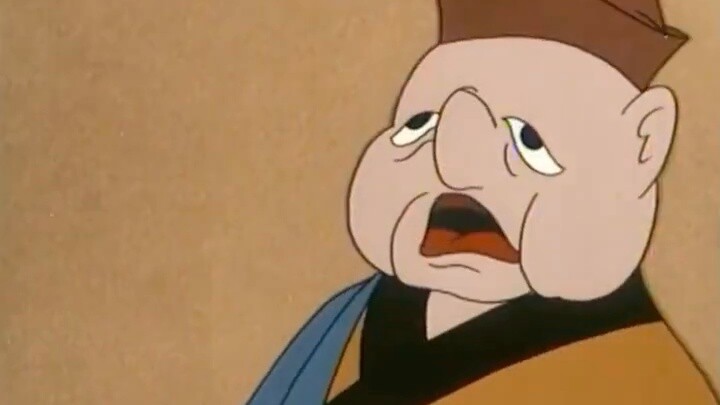 Nostalgic animation: In order to cross the river, a man threw the statue of the King of Hell into th