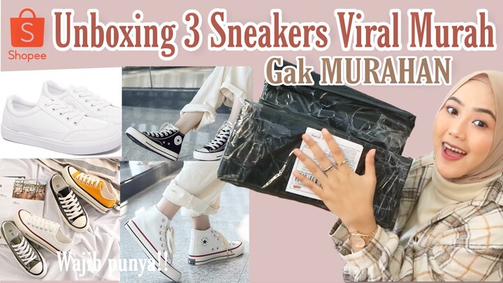 SHOPEE HAUL SNEAKERS MURAH VIRAL|GAK MURAHAN WAJIB PUNYA!