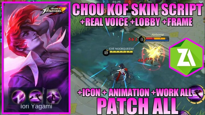 Chou KOF Skin Script With Real Voice +Logo +Frame +Icon | Mobile Legends Bang Bang | Noobqueen Ph