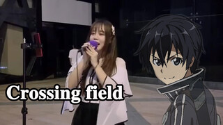 [ดนตรี] สาวคัฟเวอร์เพลง "Crossing Field" ข้างถนน|Sword Art Online
