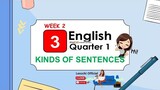 ENGLISH 3 | GRADE 3  ENGLISH  KINDS OF SENTENCES ( WEEK 2) | MELC-BASED | QUARTER 1