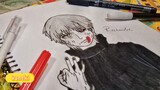 Draw KANEKI KEN Tokyo Ghoul!!! idolanya para wibu?!#bestofbest#kanekiken#tokyoghoul#howtodraw