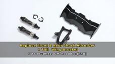 Replace Front & Rear Shock Absorber+ Tail Wing Bracket- 1/16 Brushless Off - Road Car (PRO)
