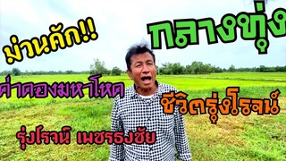 ลำเลาะทุ่งบรรยากาศกลางทุ่งนาฝนตกรินๆ