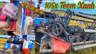 Máy Cắt Lúa KUBOTA DC 105X Chạy Đất Lầy, Bóc Đầu
