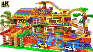 ASMR Linda casa para mascotas ❤ Construye una casa de arcoíris con toboganes de agua y piscina