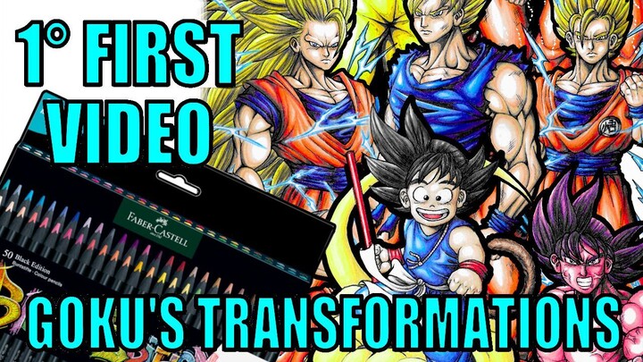 🎨 Drawing Goku's Transformations - 🎉🎉 First Video 🎉🎉