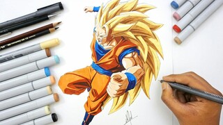 Goku super saiyan 3 สปีด วาดจากอนิเมะ ดราก้อนบอล