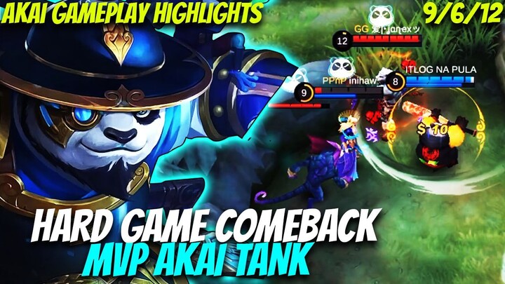 HARD GAME COMEBACK, MVP AKAI GAMEPLAY 2022 | MLBB