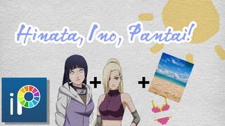 Speedpaint Hinata & Ino di Pantai Fanart Ibispaint