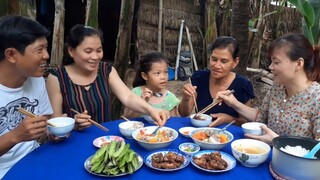 Đuôi Heo Hầm Đu Đủ Sườn Ram Mặn Bữa Cơm Bên Nhà Mẹ Vợ thật Là Vui| TKQ & Family T523