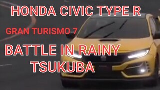 HONDA CIVIC TYPE R BATTLE IN RAINY TSUKUBA G-TURISMO 7 4K HDR