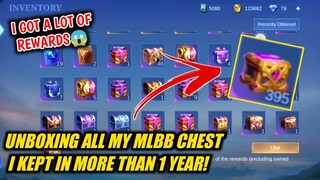 UNBOXING ALL MY MLBB CHEST I KEPT IN MORE THAN YEAR! I GOT A LOT OF REWARDS! MOBILE LEGENDS