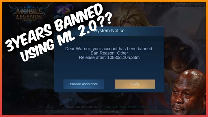 MY ACCOUNT IS BAN FROM USING MOBILE LEGEND 2.0 APK ?? | MOBILE LEGEND - 600 DIAMOND GIVEAWAY