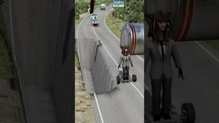 Different Skibidi Toilets Avoiding Push by Bollard to Giant Spinning Axe | BeamNG.Drive