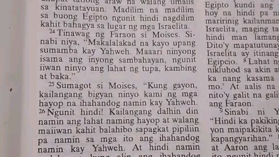 Pang Araw Araw na Talata.               Exodus 10:21-29