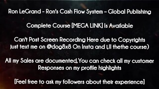 Ron LeGrand  course - Ron's Cash Flow System – Global Publishing download