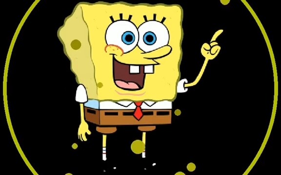 The ball bounces but it comes from SpongeBob's face