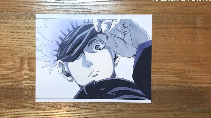 A family of four challenged themselves to draw Gojo Satoru! Whose drawing do you like best?