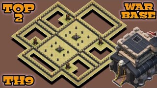 NEW TH9 WAR BASE + REPLAY PROOF | ANTI MASS WITCHES / ZAP DRAGONS + LINK | TOP 2 TH9 |CLASH OF CLANS