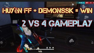 Huyền FF, DemonSSK vs 4 Proplayer 2vs4 Mobile | Free Fire