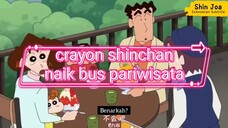 crayon shinchan naik bus pariwisata