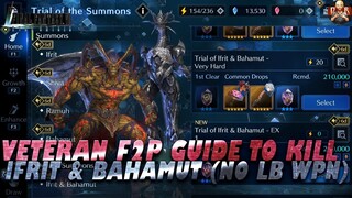 [FF7 Ever Crisis] - Bahamut and Ifrit Dual Summon Very Hard Guide! Step by Step F2P kill