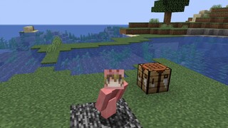 Saat membuat kapak dari batuan dasar di Minecraft! Gali udara! Paket Menyenangkan Minecraft