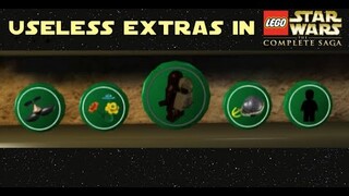 The useless extras of LEGO Star Wars: The Complete Saga.