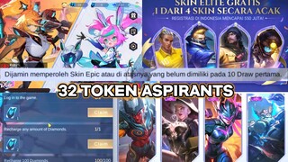 32 TOKEN ASPIRANTS & SKIN GRATIS, DI JAMIN DAPAT SKIN EPIC YANG BELUM DI MILIKI !