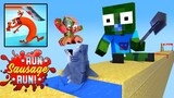 Monster School : SAUSAGE RUN CHALLENGE - Minecraft Animation