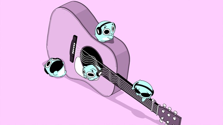 Little guitar player【BLUE HAMHAM】