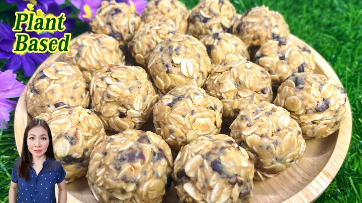 Peanut ButterOat Ball  | Vegan #PlantBased