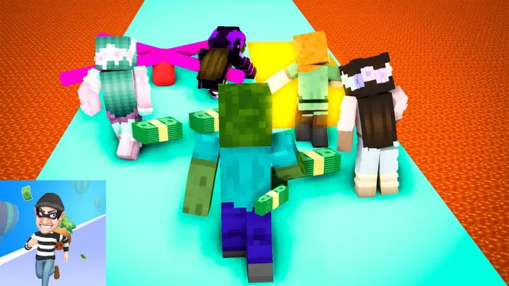 Monster School : Thief Run 3D CHALLENGE - Minecraft Funny Animation