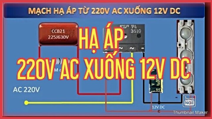 Mạch hạ áp từ 220V AC xuống 12V DC / Kenh Sang Tao Tre