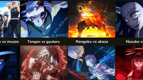 Top Fights between Demon Slayer Characters | kimetsu no yaiba characters opponents