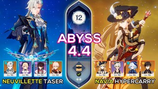 C0 Navia Hypercarry & C0 Neuvillette Taser | Spiral Abyss 4.4 | Genshin Impact