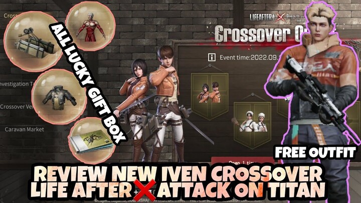 REVIEW IVEN LIFE AFTER❌ATTACK ON TITAN || FREE OUTFIT CROSSOVER HOODIE B WOW😁 AND LUCKY GIFT BOX