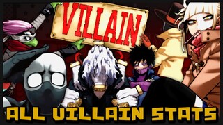 All Villain Stats & The OFFICIAL VILLAIN TIER LIST! - My Hero Academia Ultra Analysis Databook