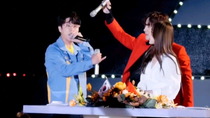 It was so sweet... That night he came on stage to help her out, and afterwards, every time she looke