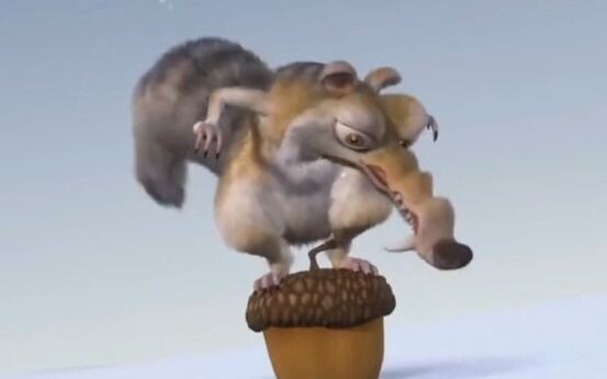 After 20 years in the Ice Age, the squirrel finally ate the acorn.