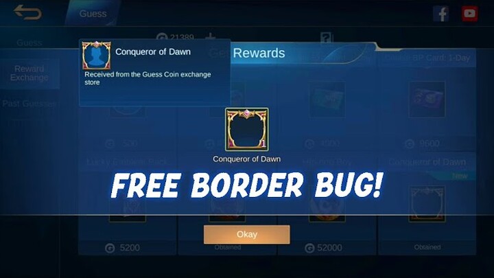 Free Border Conqueror of Dawn | MLBB NEW BUG