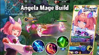 ANGELA MAGE BUILD & EMBLEM!🤯ASPIRANT SKIN GAMEPLAY💖TOP GLOBAL ANGELA MVP😍🌸