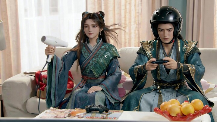 مي نينغ: يا سينيور هان، سارع باستخدام سيارة يو فنغ لتنقلني، فأنا أريد تجربة شعور الانطلاق بسرعة البر