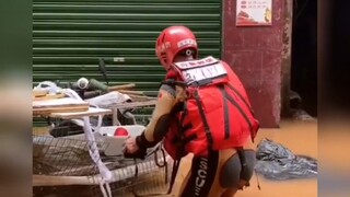 «شكرًا لك على إنقاذي» #الفيضانات قاسية لكن البشر طيبون #ضعيف ومسكين وعاجز #قطة #حيوانات في الفيضانات